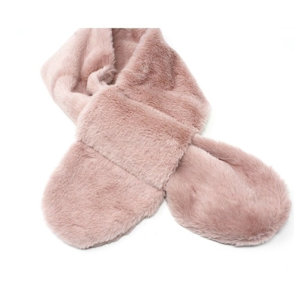 Plush Light Pink Cowl Neck Collar Style Scarf - Cozy Soft Velvet Feel - Hey Viv - Picture 2 of 5